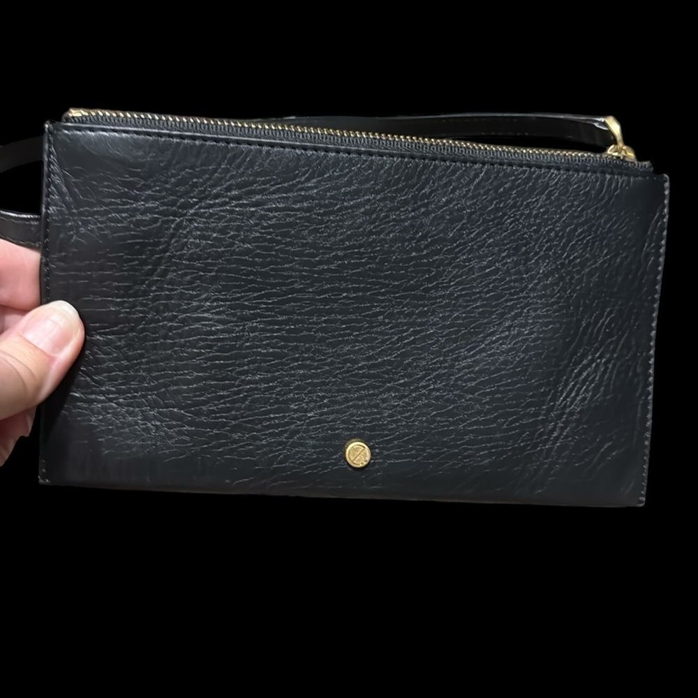 Black Leather Wristlet; NWOT - Picture 2 of 6